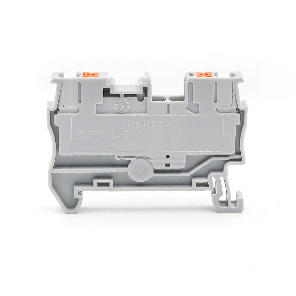 100Pcs PT 2.5 Spring Terminal Block 2.5mm DIN Rail Compact Electrical Wiring Secure Connection 5