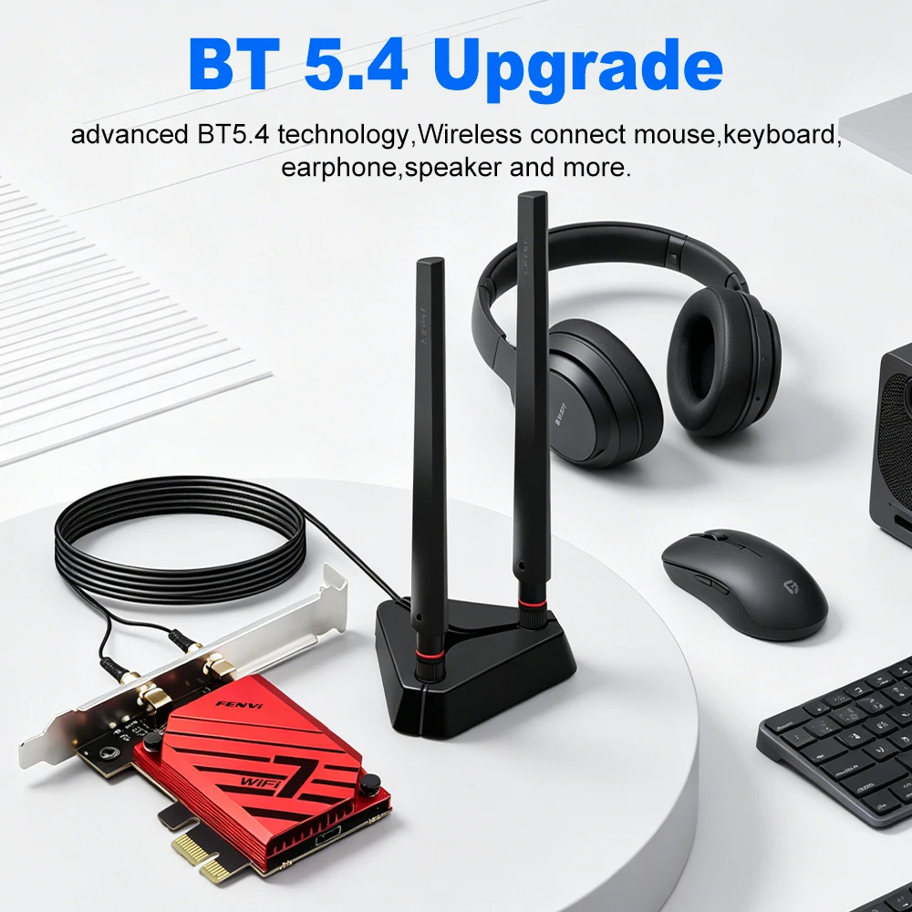 WiFi 7 WiFi 어댑터 MT7925 BT5.4 BE6500 802.11BE PCIE X1/4/8/16 무선 랜 카드 PC용 Wifi 어댑터 (윈도우10/11 호환)