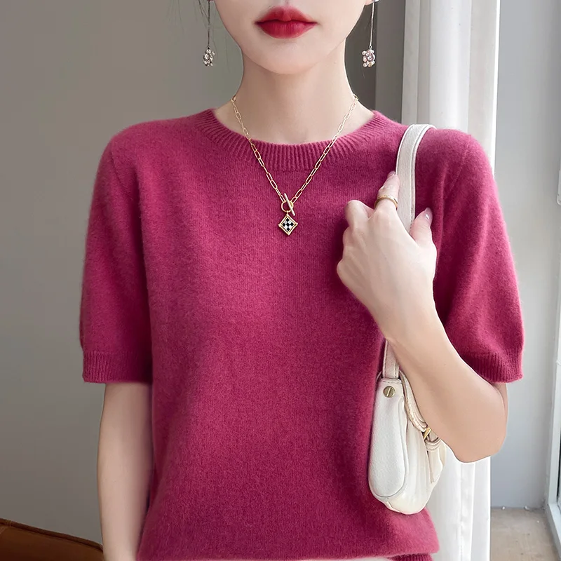 Women Sweater New Cashmere Short sleeve sweater Women O-Neck Pullover Autumn And Winter