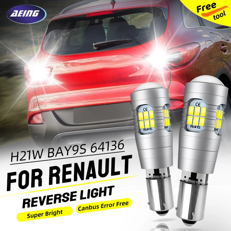 

2pcs H21W BAY9S LED Reverse Backup Signal Lights Blubs 64136 Canbus Error Free For For Renault Clio 4 Kadjar 2014-2020