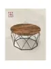 VASAGLE Round Coffee Table for Living Room, Cage Cocktail Table with Steel Frame, 31.5 Inches Dia., Industrial Style 6