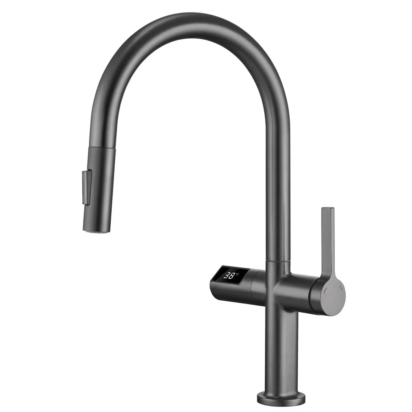 Kitchen Faucet Smart Sensor Sink Mixer Temp Digital Show Kitchen Mixer Taps Kitchen Tap No Lead Brass Material Gray