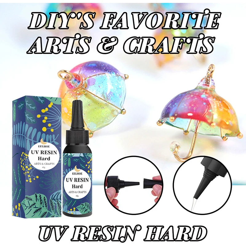 Description Picture 6 of itemUV Resin Crystal Clear Hard Ultraviolet Non-Toxic Hard Transparent Glue Solar Cure Sunlight Resin Nail Art Accessories UV Resin