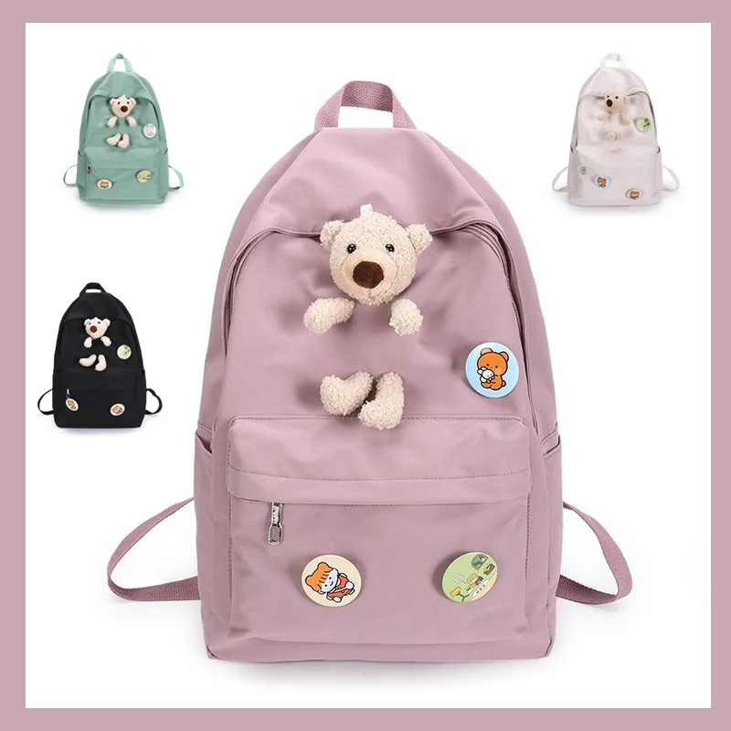 

New Kawaii Nylon Women Backpack Fashion Waterproof Backpacks For School Teenagers Girls Cute Student Bookbag Travel Mochila