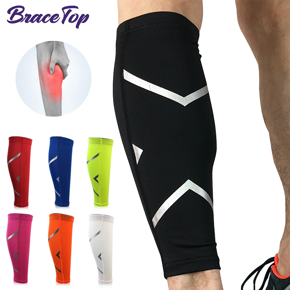 BraceTop 1 PC Sports Calf Compression Sleeve Shin Splint Support Guard