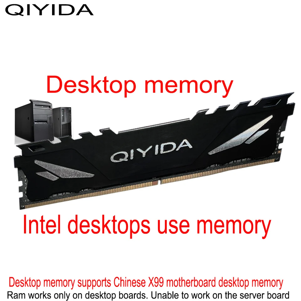 QIYIDA X99 DDr4 ECC 데스크탑용 메인보드 세트 8GB PC4 2133MHz 또는 2400MHz 2666MHZ 3200MHZ X99 마더보드 지원