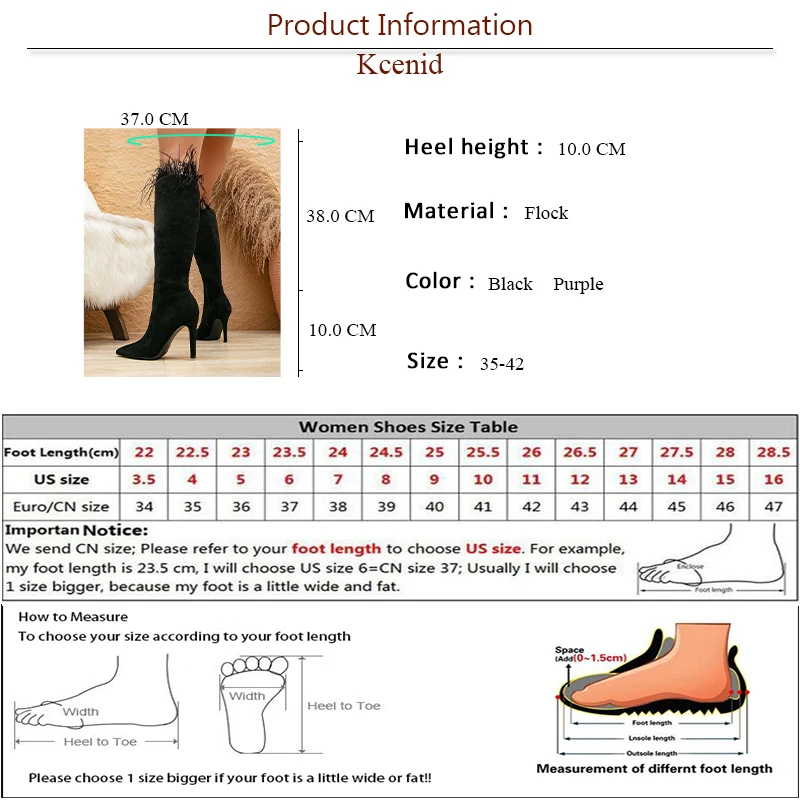 Kcenid Fashion Stiletto Women Long Boots New Arrival Pointed Toe Side Zipper High Heels Women Knee High Boots Party Shoes