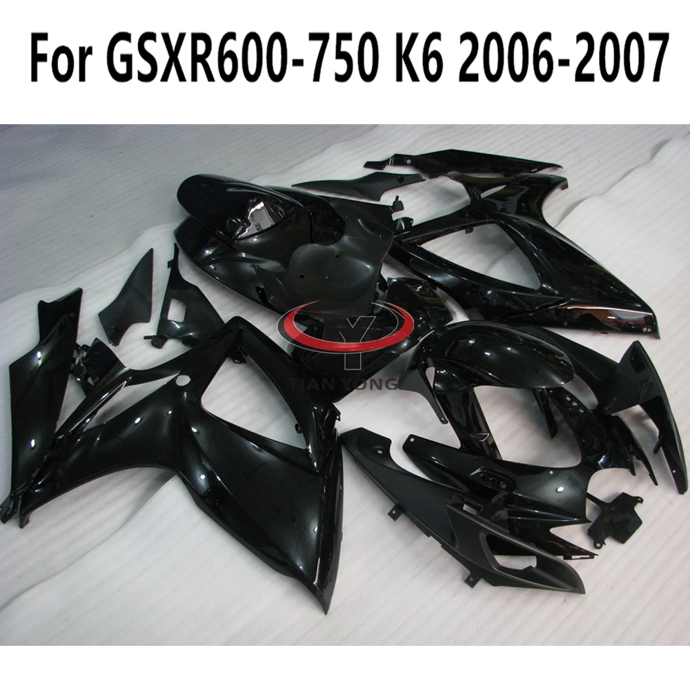 

Для GSXR600 GSXR750 Fit GSXR 600 750 2006-2007 K6 2006 2007 полный комплект обтекателей кузов капота инъекция черный матовый глянцевый