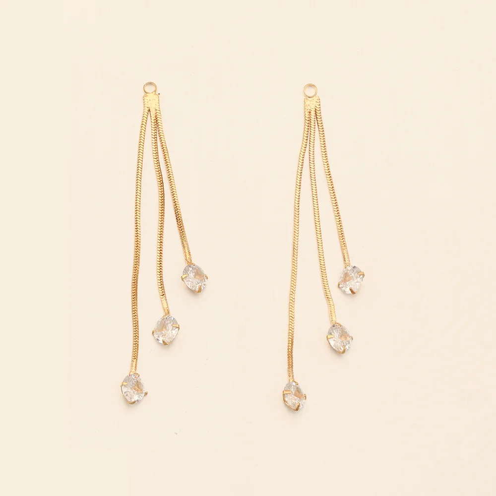 Cordial Design 30*58MM 20Pcs Jewelry Findings & Components/CZ Charms/Tassel Shape/Hand Made/Genuine Gold Plating/DIY Making - cordial