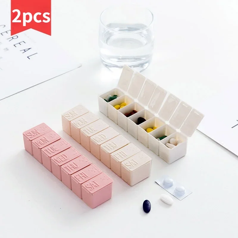 Compact Travel Pill Box Set - Weekly Medicine Organizer with Independent Compartments