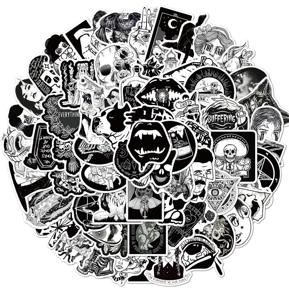 

10/30/50PCS Gothic Style Graffiti Waterproof Sticker Creative Trend Decorative Decal Skateboard Water Cup Guitar HelmetWholesale