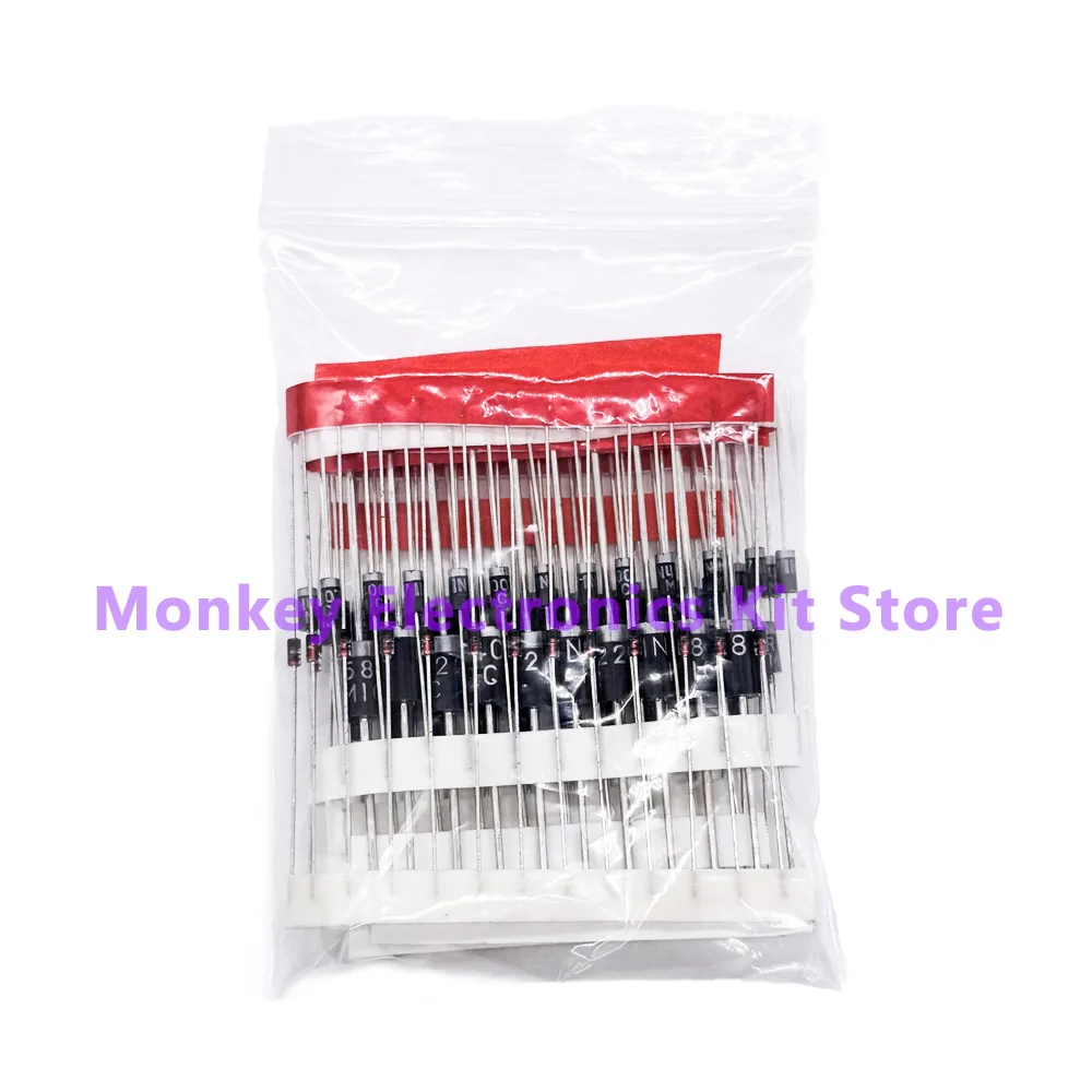 8 Values100PCS Diode Electronic Component Kit Fast Switching Schottky set 1N4148 1N4007 1N5819 1N5399 1N5408 1N5822 FR107 FR207 diode kit