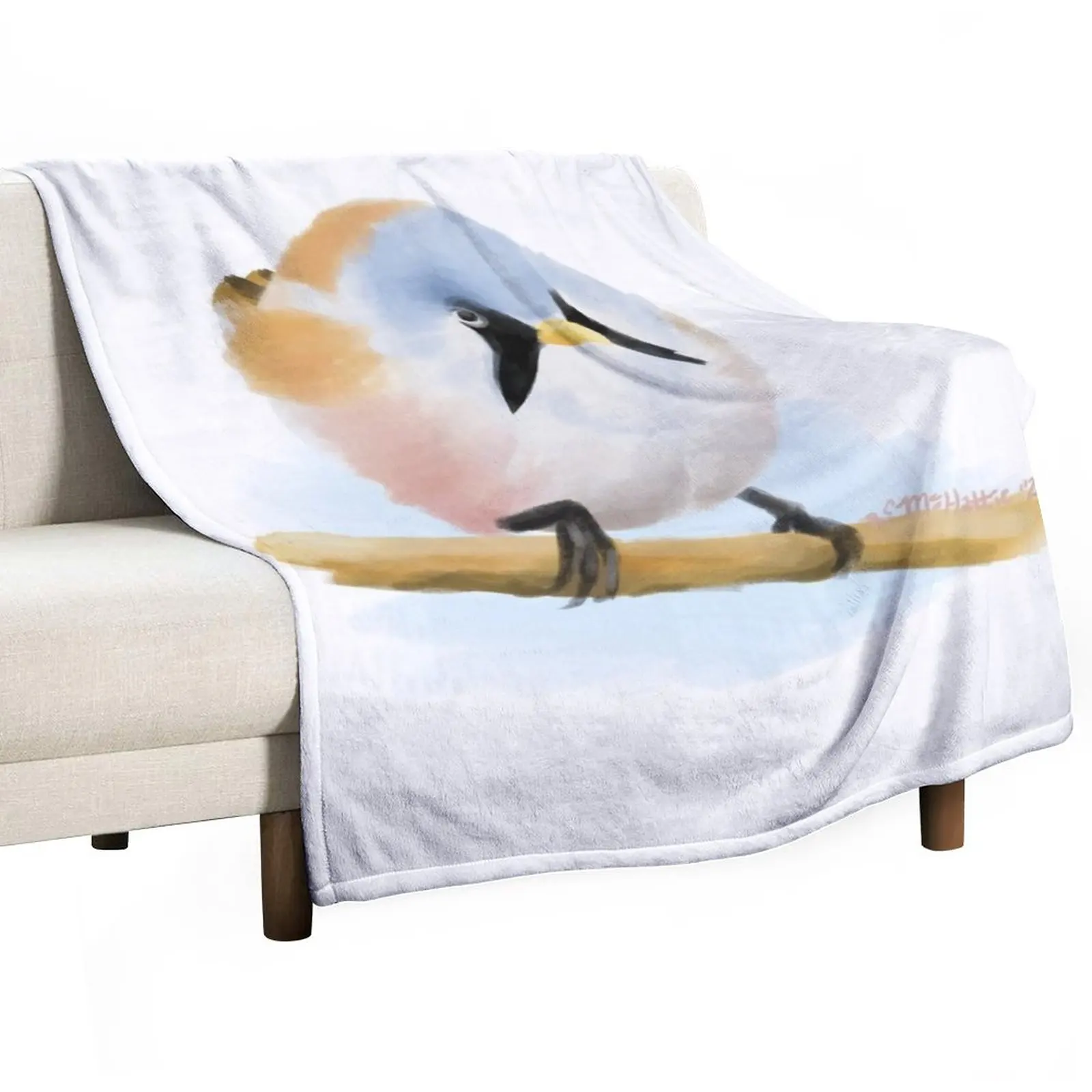 

Bearded Reedling Throw Blanket Summer Blanket Blanket For Decorative Sofa Blanket For Sofa Sleeping Bag Blanket