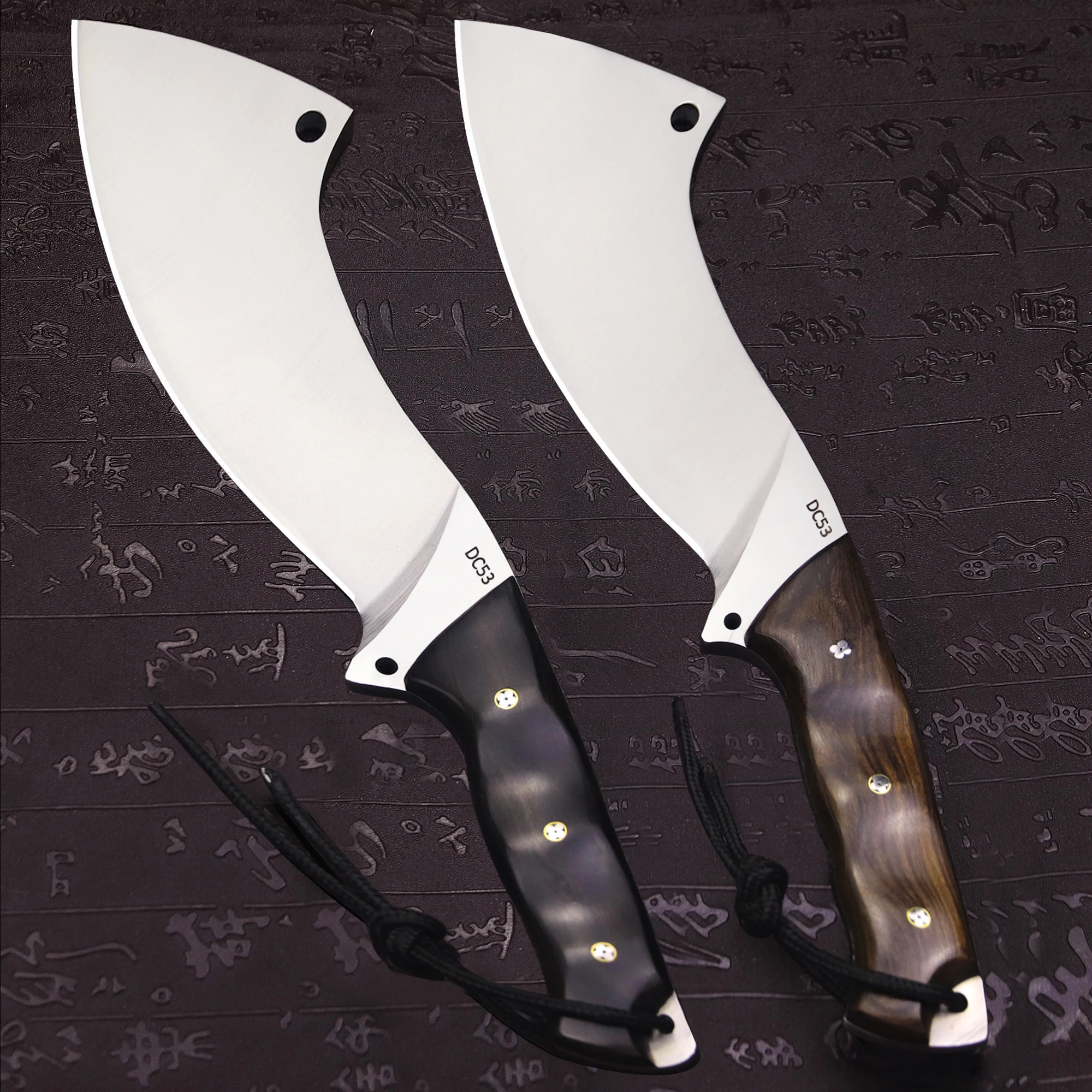 WPKOPYA Heavy Duty 8mm DC53 steel 14 inch multi-purpose outdoor full Tang Chai knife + sheath, agricultural chopping tool knife 4