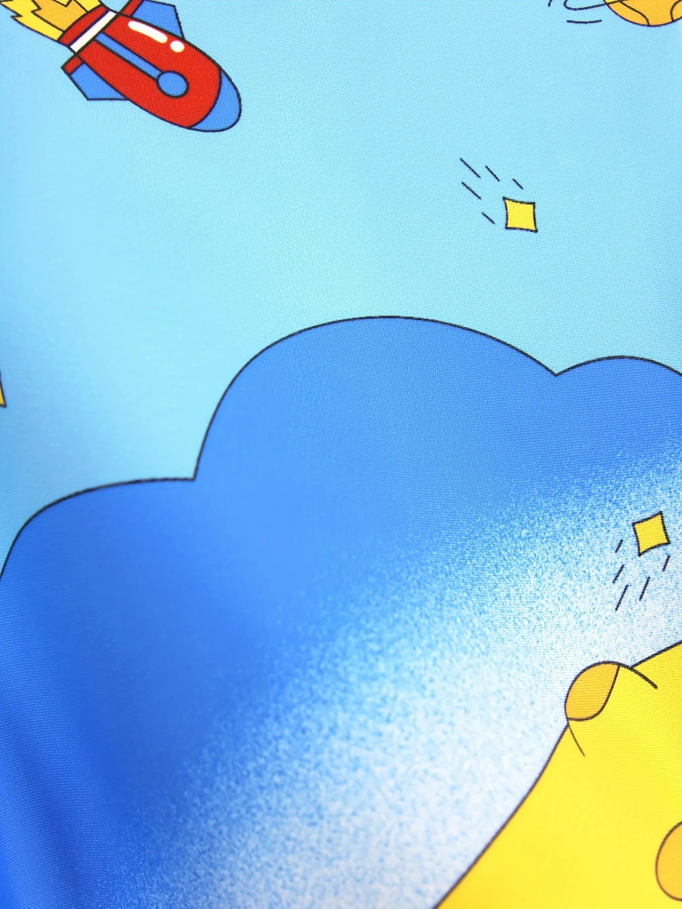 Cartoon Astronaut Pattern Quick Dry Swim Trunks Boys Elastic Waist Beach Shorts Boys Swimwear Summer Vacation