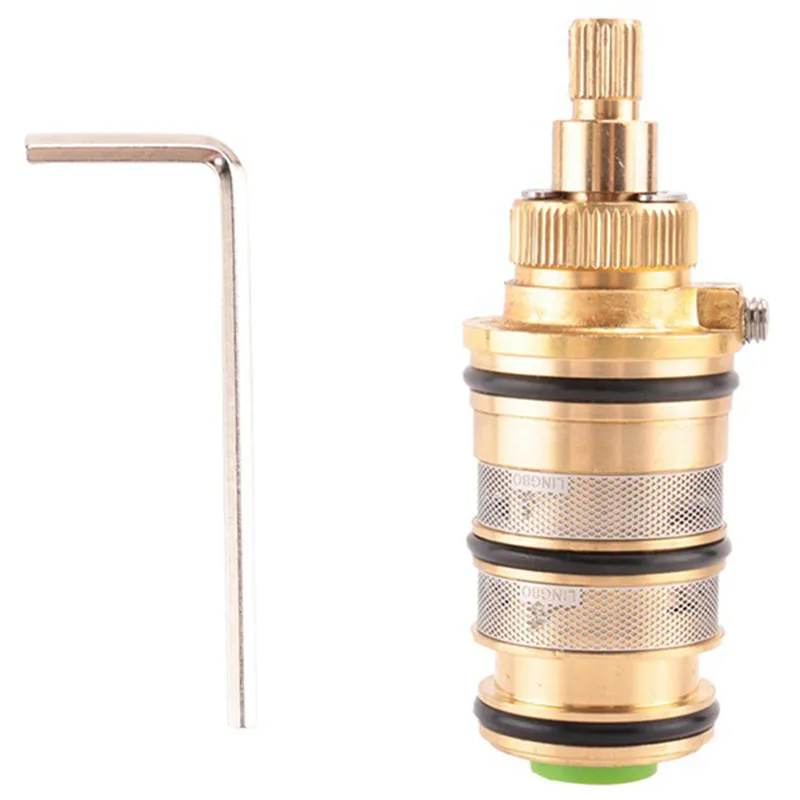 5pcs Brass Bath Shower Thermostatic Cartridge&Handle for Mixing Valve Mixer Shower Bar Mixer Tap Mixing Valve Cartridge