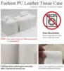 Tissue Box Cover, Modern Decorative PU Leather Rectangular Tissue Box Case Organizer Holder for Vanity Countertop 6