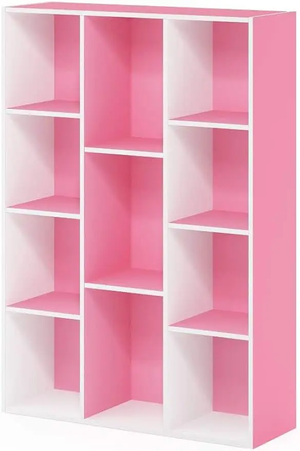 

Luder Bookcase / Book / Storage , 11-Cube, White/Pink