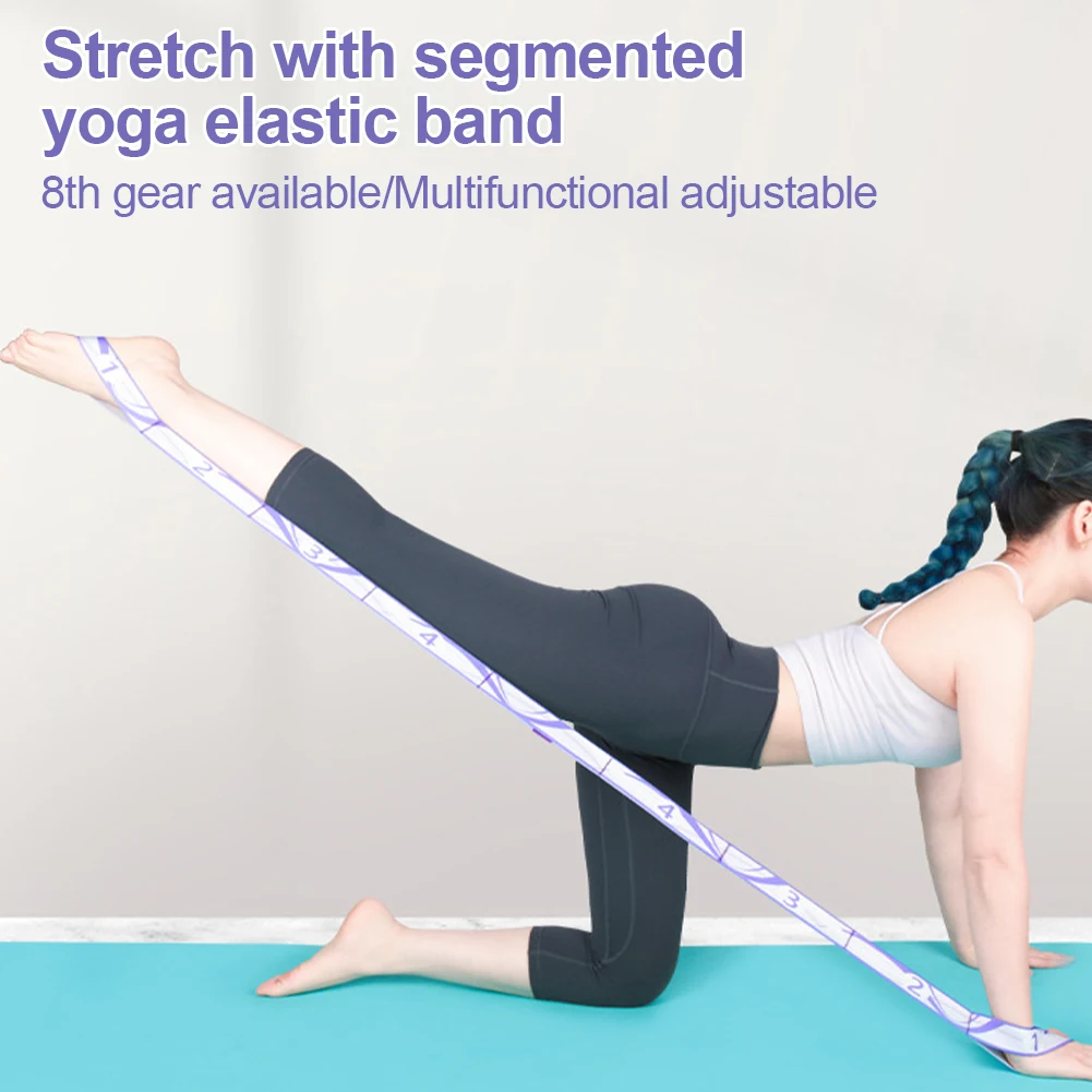 8-Section Digital Separation Yoga Stretch Fitness Exercise Body Sculpting Elastic Band Dance Pilates Gymnastics Resistance Band