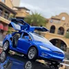 1:32 Tesla Model X Model S Alloy Car Model Diecasts Metal Toy Vehicles Car Model Simulation Sound and Light Collection Kids Gift 2