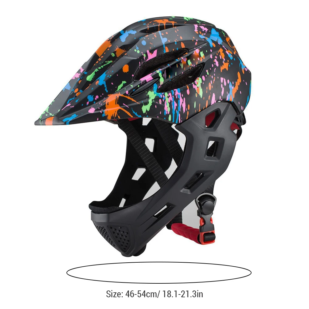 Verstellbare, atmungsaktive Kinderfahrradhelme, leichter Vollgesichts-Fahrradhelm mit LED-Licht, 16 Belüftungsöffnungen für 46-54 cm Kopfumfang – Detail 4