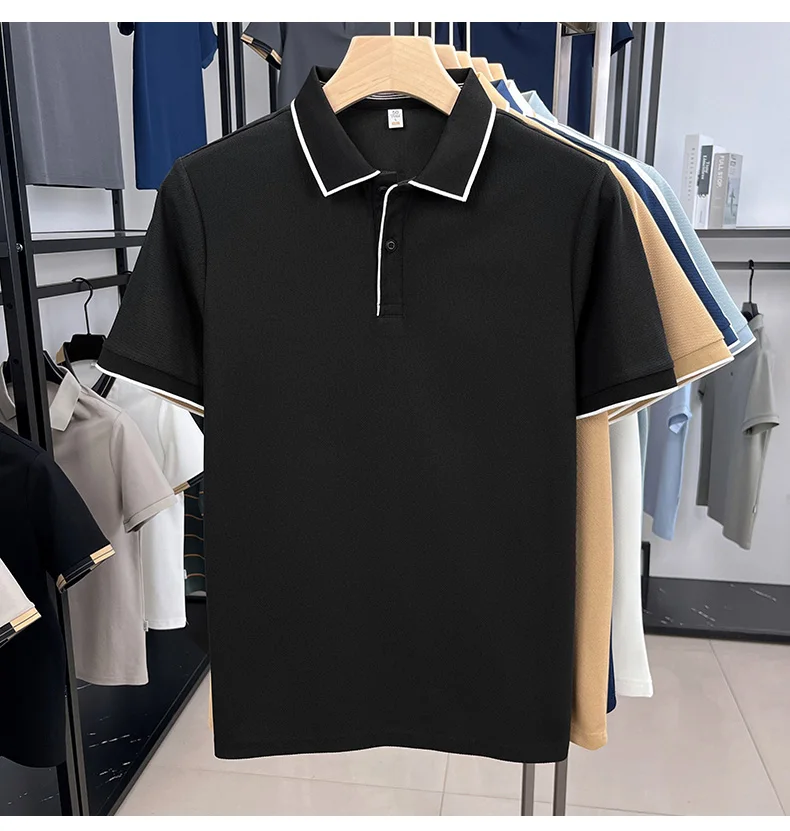 High quality men's short sleeved summer new fashion brand striped Korean style golf custom comfortable casual business T-shirt 22 Sbcd7d7e9de25411698d74a6b53d36ad3J