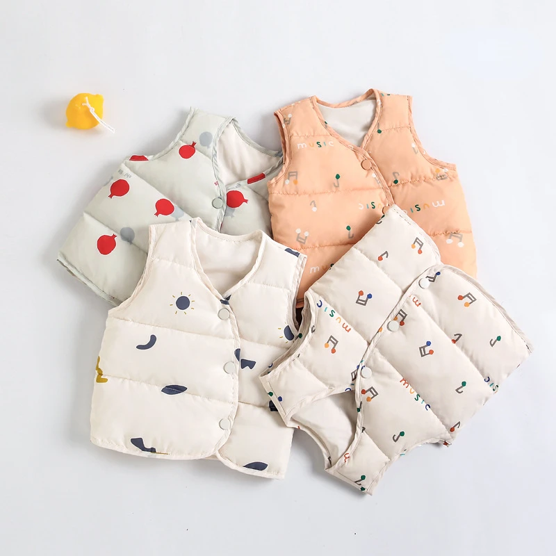 

Children's Down Vest Light Vest 90 White Duck Down Boys and Girls' Warm Inner Bladder Baby's Vest