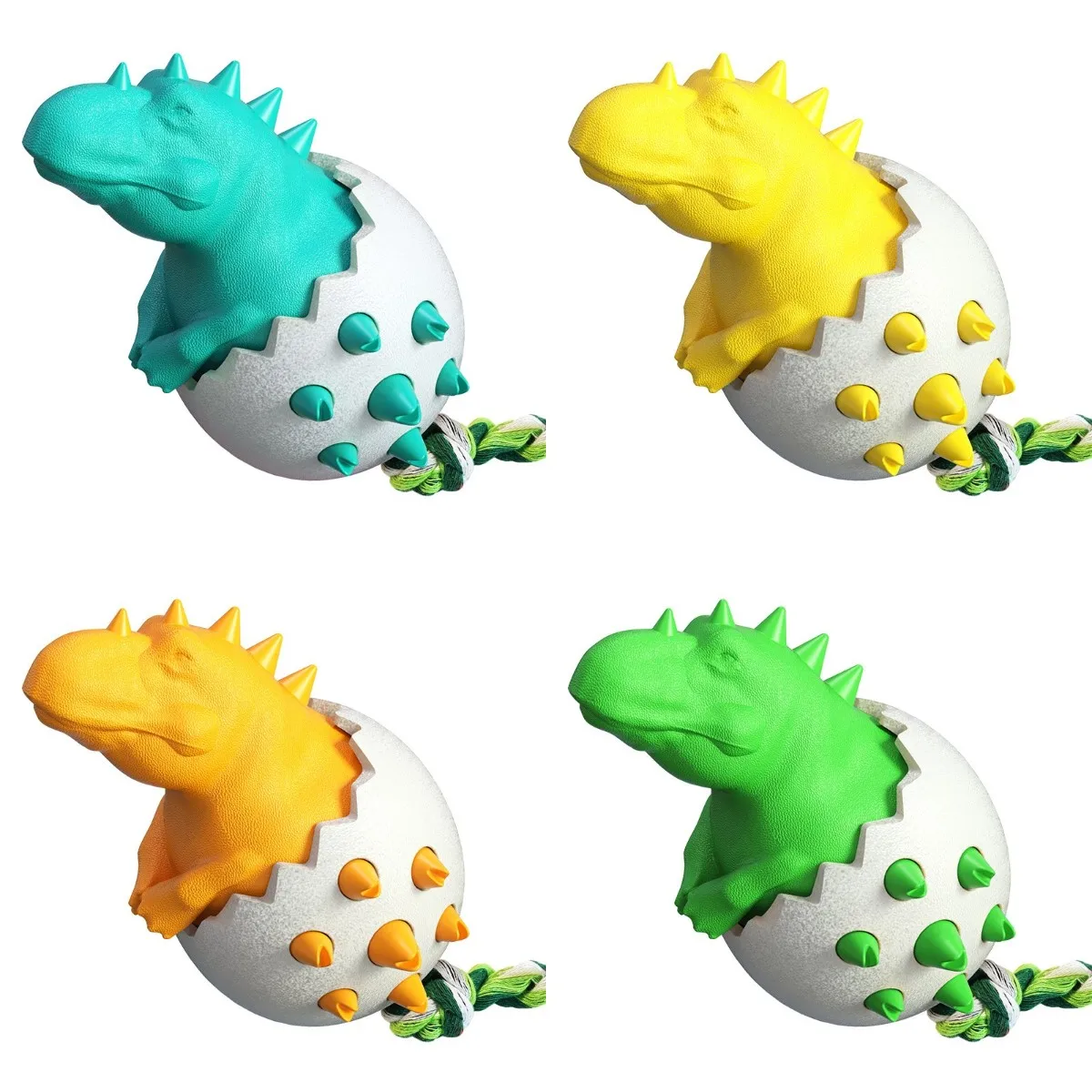 

Dog Toy Dinosaur Egg Shaped Bulldog Molar Toothbrush Stick Toy Anxiety Relief Interactive with Rope Dog Accessories Pet Supplies