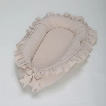 Uroczy kokon niemowlęcy z falbanką 60x95cm