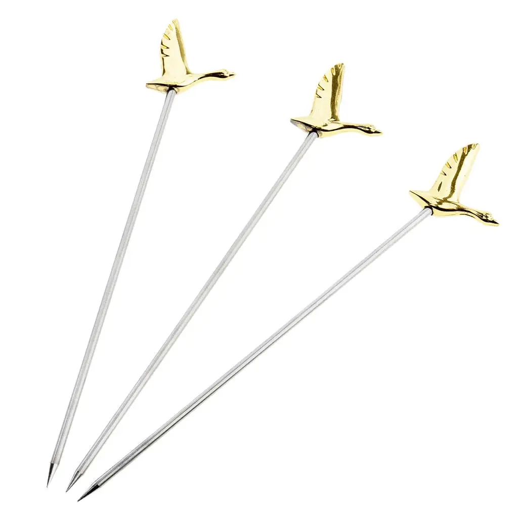 3pcs/pcs Stainless Steel Cocktails Choose Fruit Sticks for Party