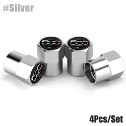Sleek Metal Car Wheel Tire Valve Caps - Set of 4 Auto Accessories (Silver)