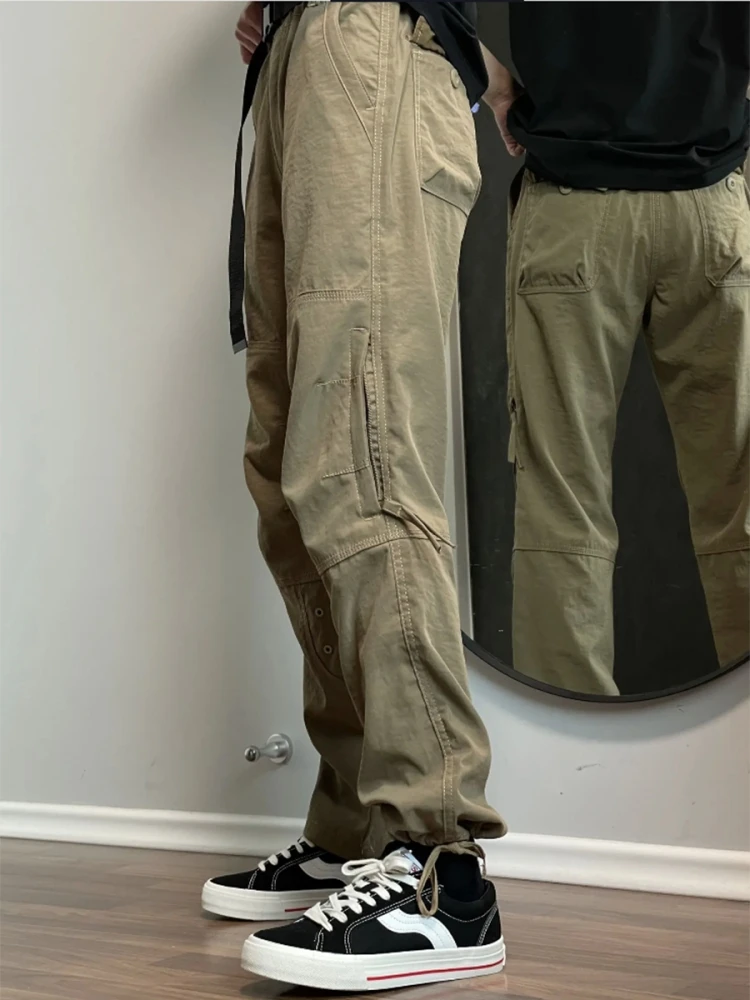 Fleece Pants Winter Warm Fleece Cargo Pants Men's Plus Velvet Waterproof Workwear Trousers Multi Pockets Loose Straight Casual Work Pants