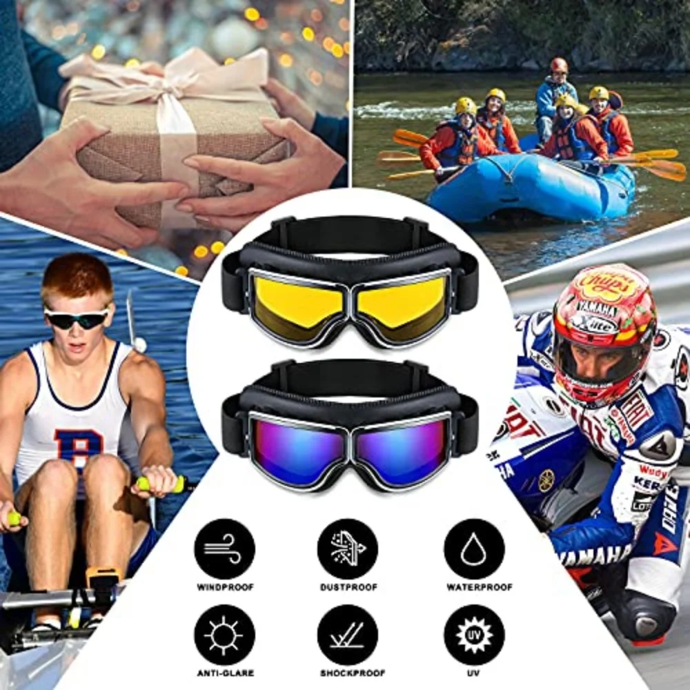 Windproof Motorcycle Helmet Glasses Leather Safety Protective Anti-glare Motocross Cross-country Steampunk Glass Various Styles
