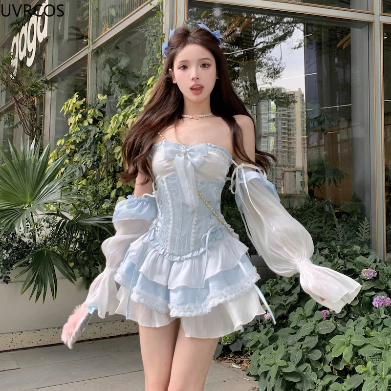 HIMI HIMIFASHION Lolita Robe De Princesse à Bretelles Avec Nœud En