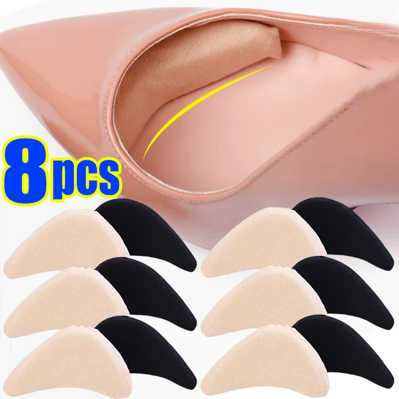 

8pcs Pain Relief Forefoot Insert Pads Women Sponge Toe Plug Half Insoles Adjustment Reduce Shoe Size Filler Protectors Cushion