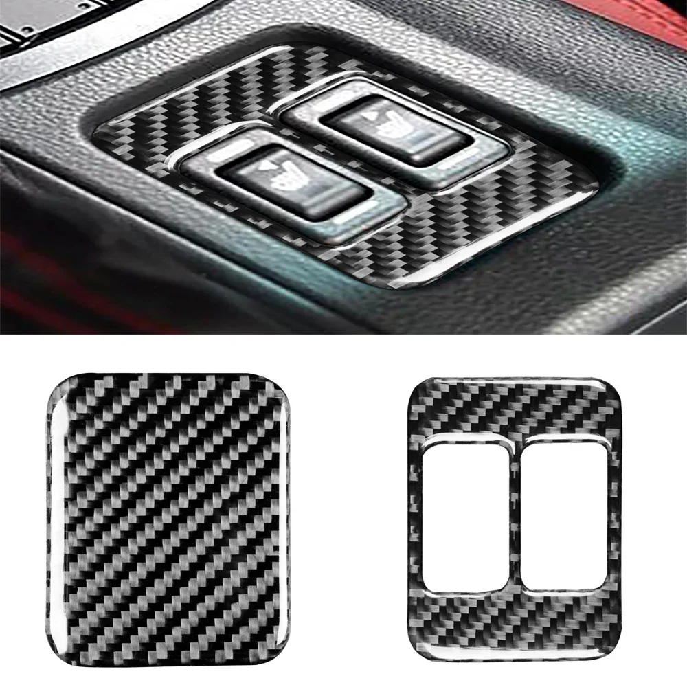 Car Interior Heated Seat Button Sticker Carbon Fibre Interior Sticker Interior Modification for Subaru BRZ Toyota 86 2013-2019
