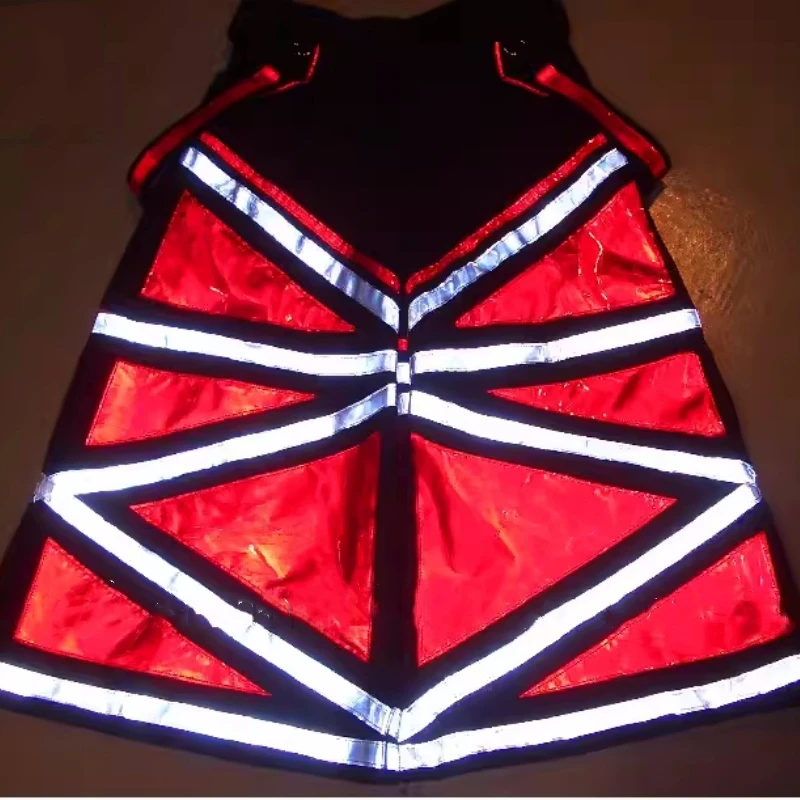 

Phat Shuffle Pants Red White Reflective Strip Night Vision Pants Ghost Dancing Luminous Death Trousers Teens Clothing Unisex