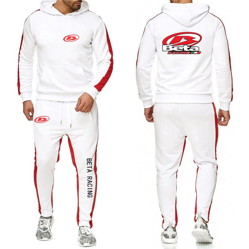 2023 spring and autumn men's Beta racing motorcycle cross-country motorcycle Logo printed hoodie+sweatpants solid color sports s