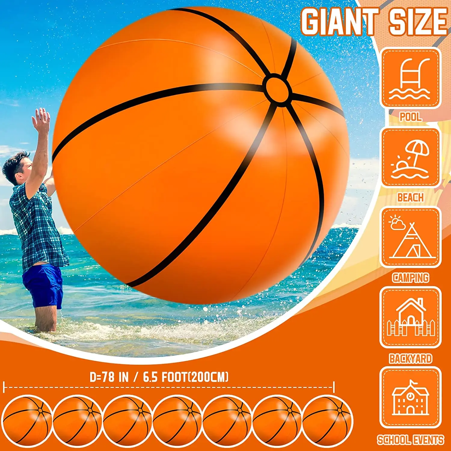 Pelota de playa gigante inflable transparente con puntos INTEX