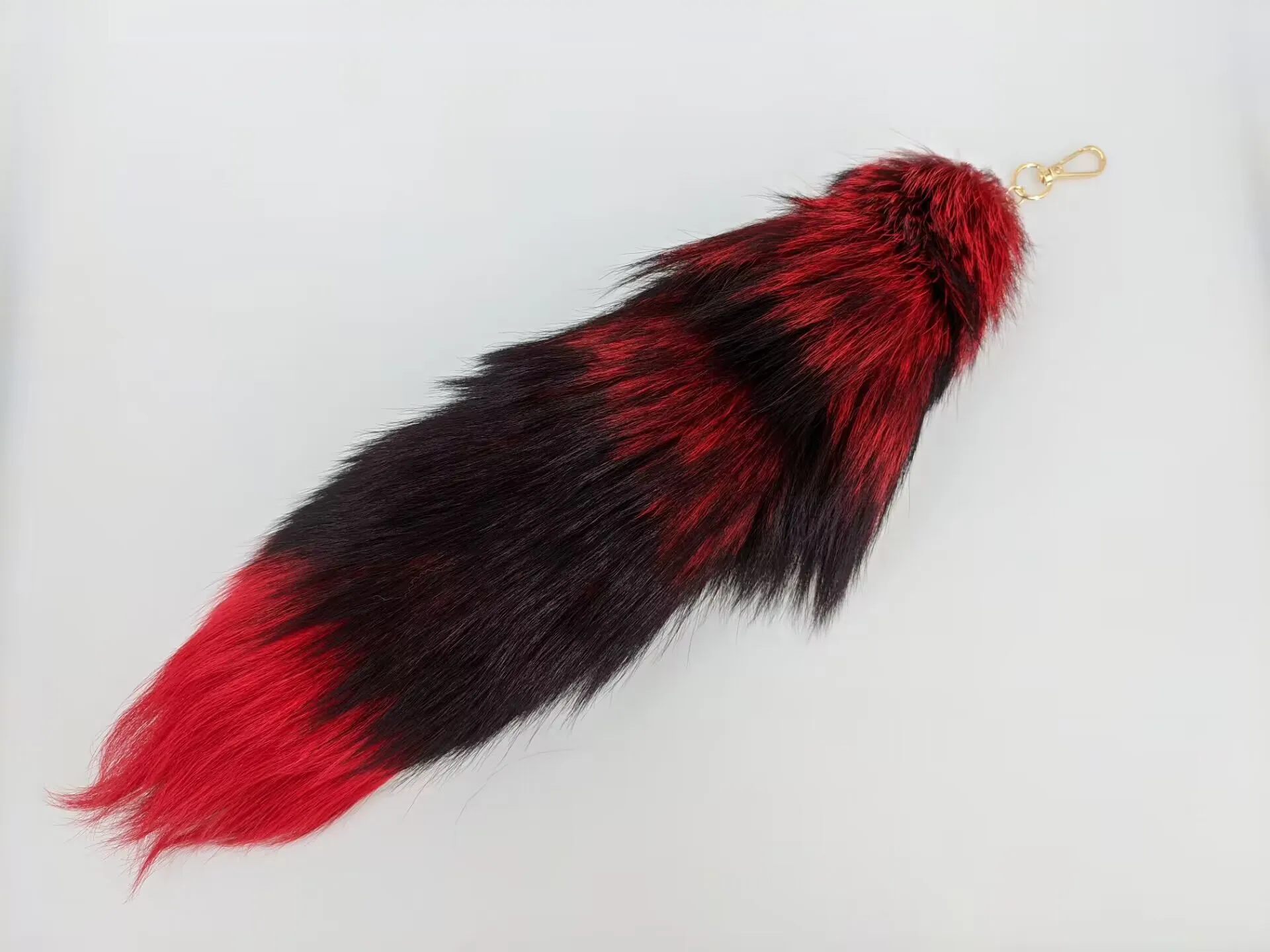 Luxurious Natural Fox Fur Tail Keychain - Chic Y2K Fashion Accessory, 40 cm