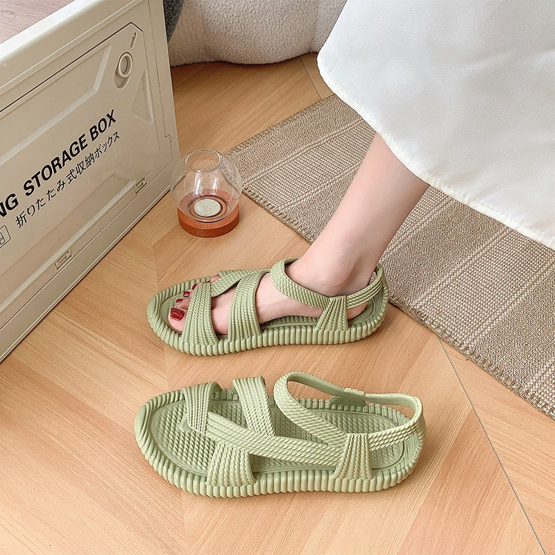 Slippers Men's Sandal with Platform Open Ankle Wrap Height Beach Male Shoe Soft Indoor Buy Barefoot Expensives