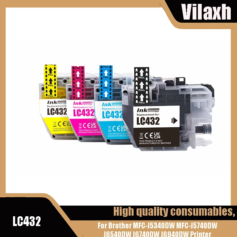 

Vilaxh For Brother 432 standard LC432 LC432 Ink Cartridge For Brother MFC-J5340DW MFC-J5740DW J6540DW J6740DW J6940DW Printer