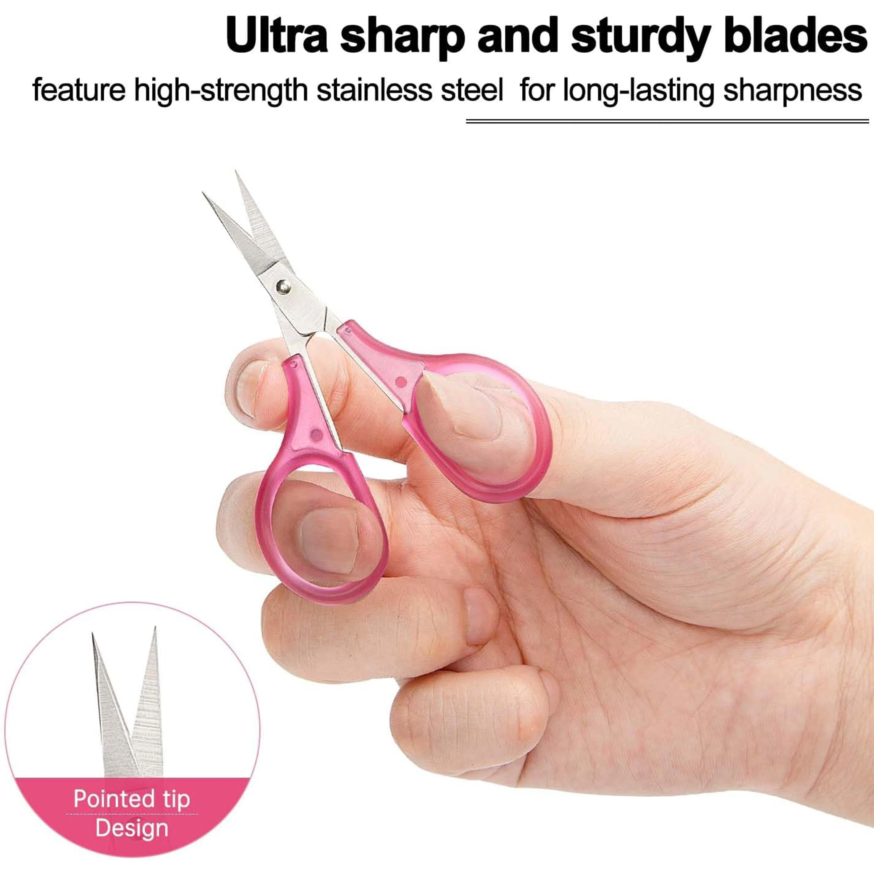 Sewing Scissors Small Craft Scissors 3 Tiny Travel Scissors with Cap Sharp Straight Fine Tips Mini Sewing Scissor for sewing scissors