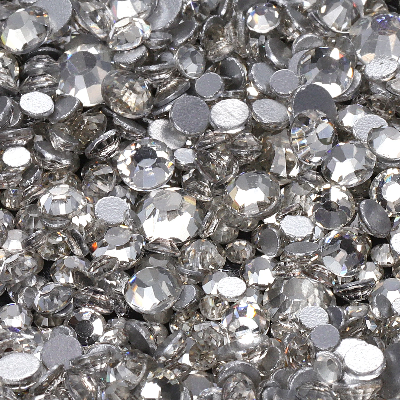 Strass ronds multicolores à dos plat en verre, 1440 pièces, mélange de tailles, colle à paillettes sur les pierres, strass Non correcteurs à chaud pour Nail Art à faire soi-même