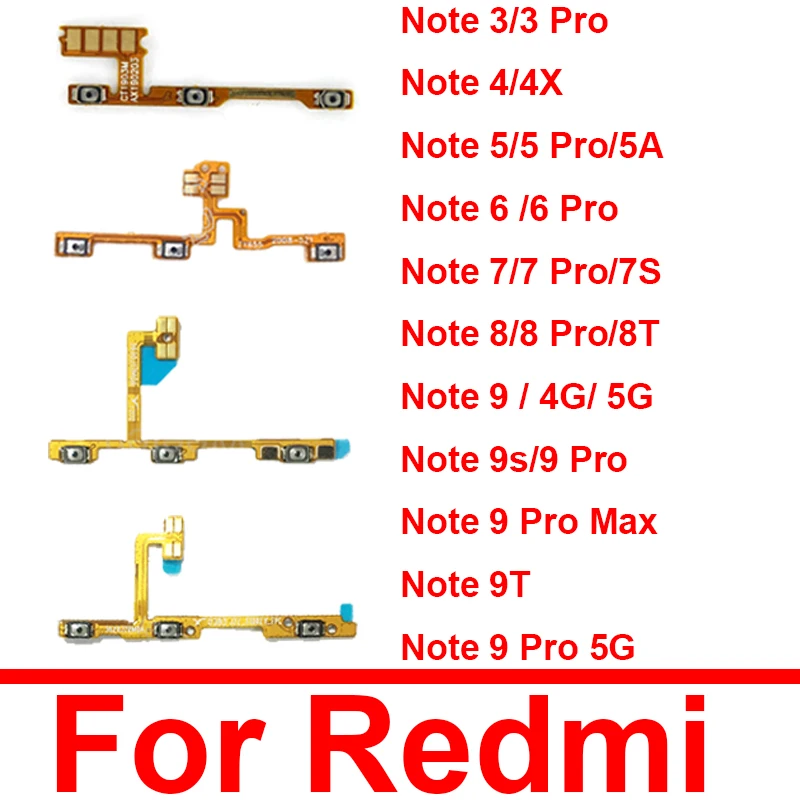 

Volume Side Button Power Switch On Off Key Flex Cable For Xiaomi Redmi Note 3 4 4X 5 5A 6 7 8 8T 9 9T Pro 9s 4G 5G Repair Parts
