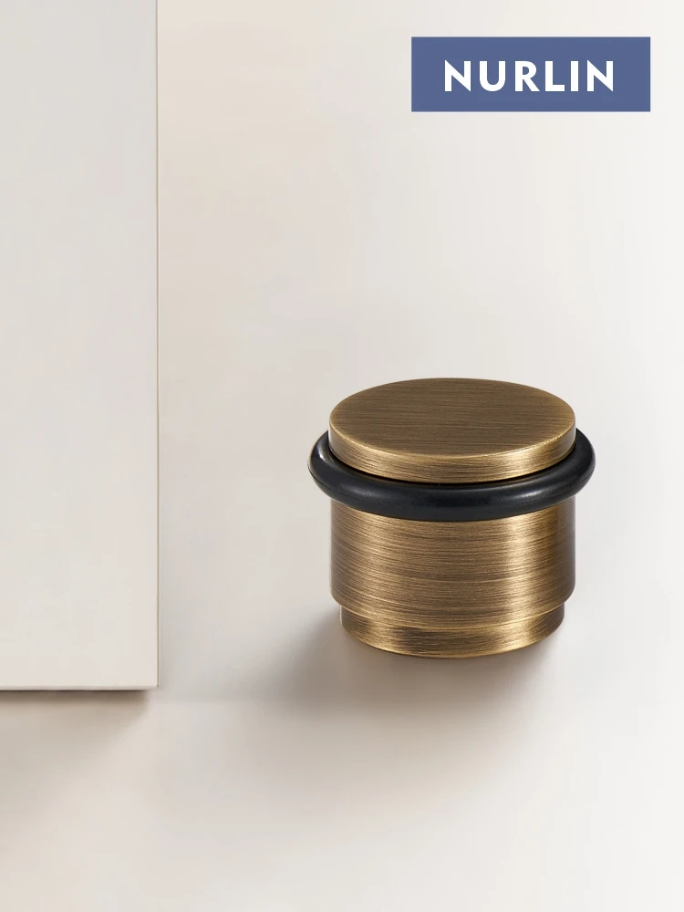 Nurlin Brass Sturdy New Structure Plain Door Stopper For Bathroom Indoor And Outdoor Gates Matte Gold Antique Bronze Nickel