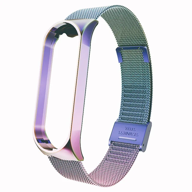 Strap For Xiaomi Mi Band 3 4 5 Wrist Metal Bracelet Screwless Stainless Steel MIband for Mi Band 4 3 5 Strap Wristbands Pulseira Colorful 5