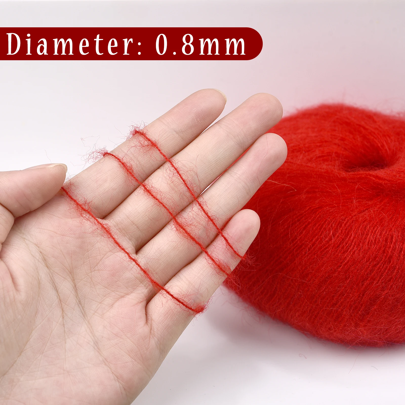 Soft Wool Knitting Cashmere Long Thin Yarn Roll Mohair Yarn DIY Hand Crochet 25g/Roll
