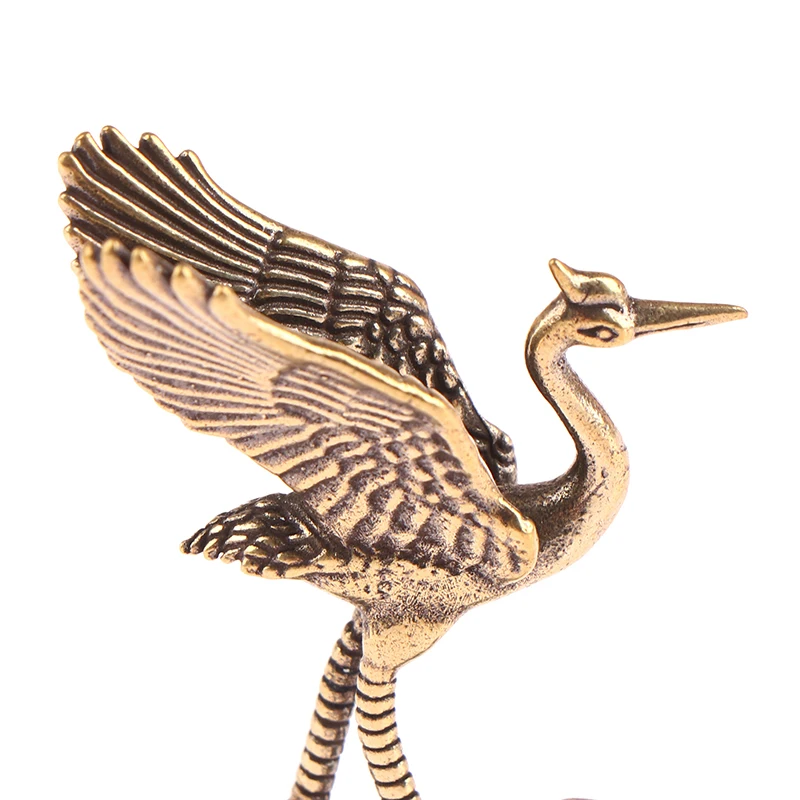 1 Stück Messing-Kranich-Figuren Miniaturen Tischdekoration Kleine Tierstatue Wohnzimmerdekoration Handwerkszubehör – Detail 12