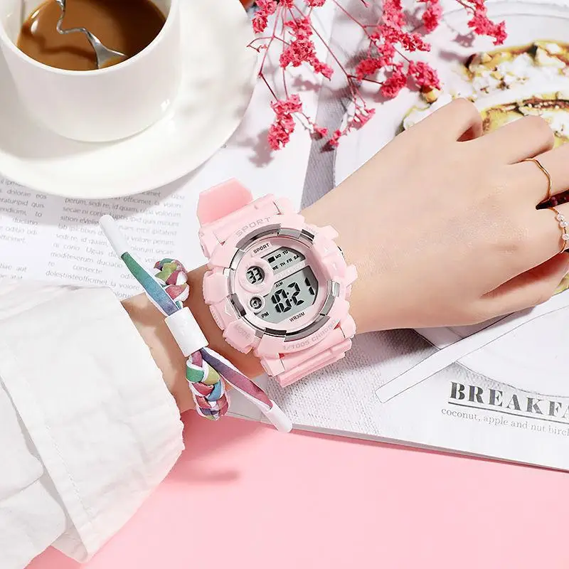 YIKAZE Kids Watches Fashion Luminous Waterproof Alarm Clock  Watches Boys and Girls Student Smart Electronic Watch Gift 2